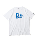 半袖 コットン Tシャツ フラッグロゴ ホワイト × ブルー レギュラーフィット