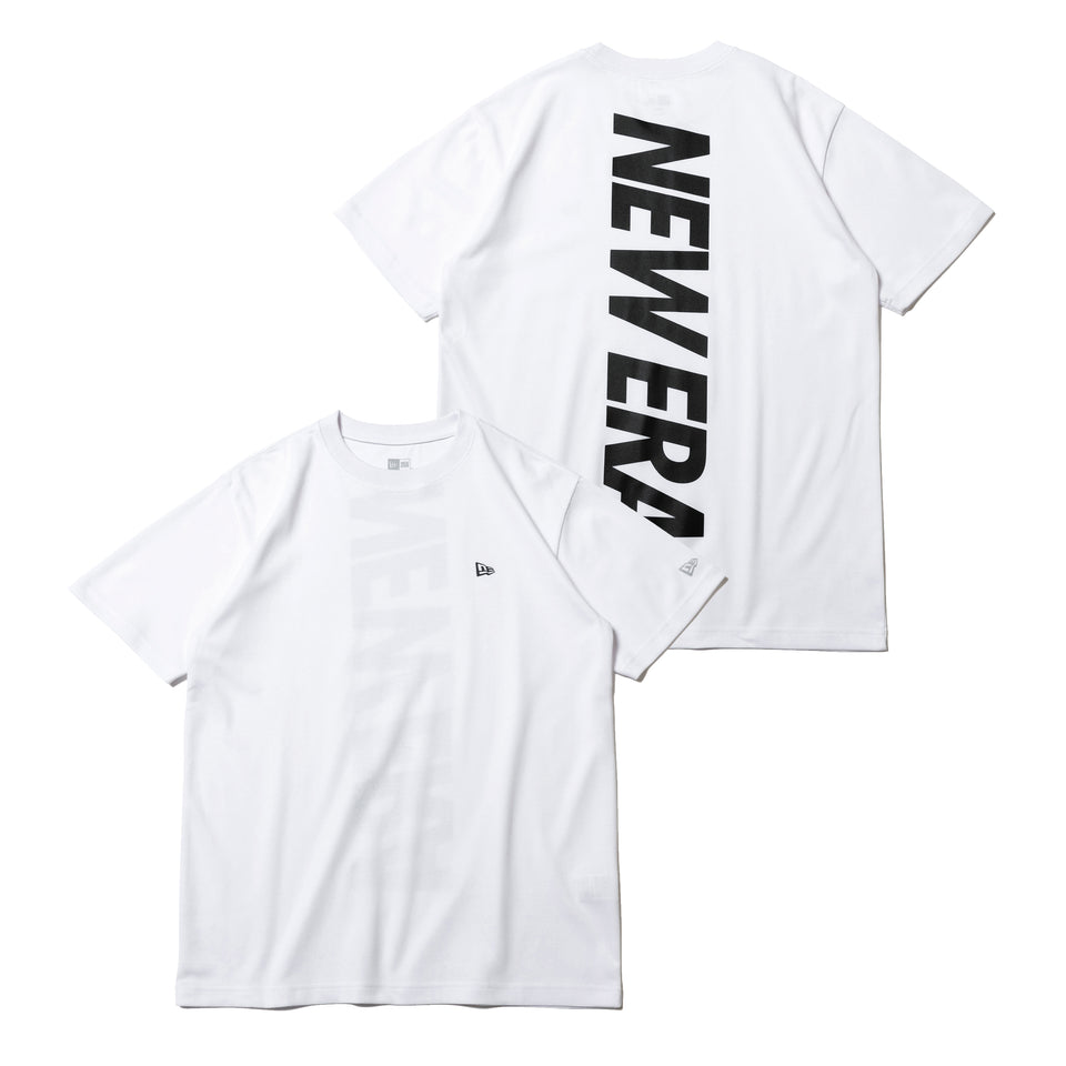 半袖 パフォーマンス Tシャツ リア バーチカルロゴ NEW ERA ホワイト 【 Performance Apparel 】