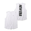 マッスルタンクトップ リア バーチカルロゴ ホワイト × ブラック 【 Performance Apparel 】