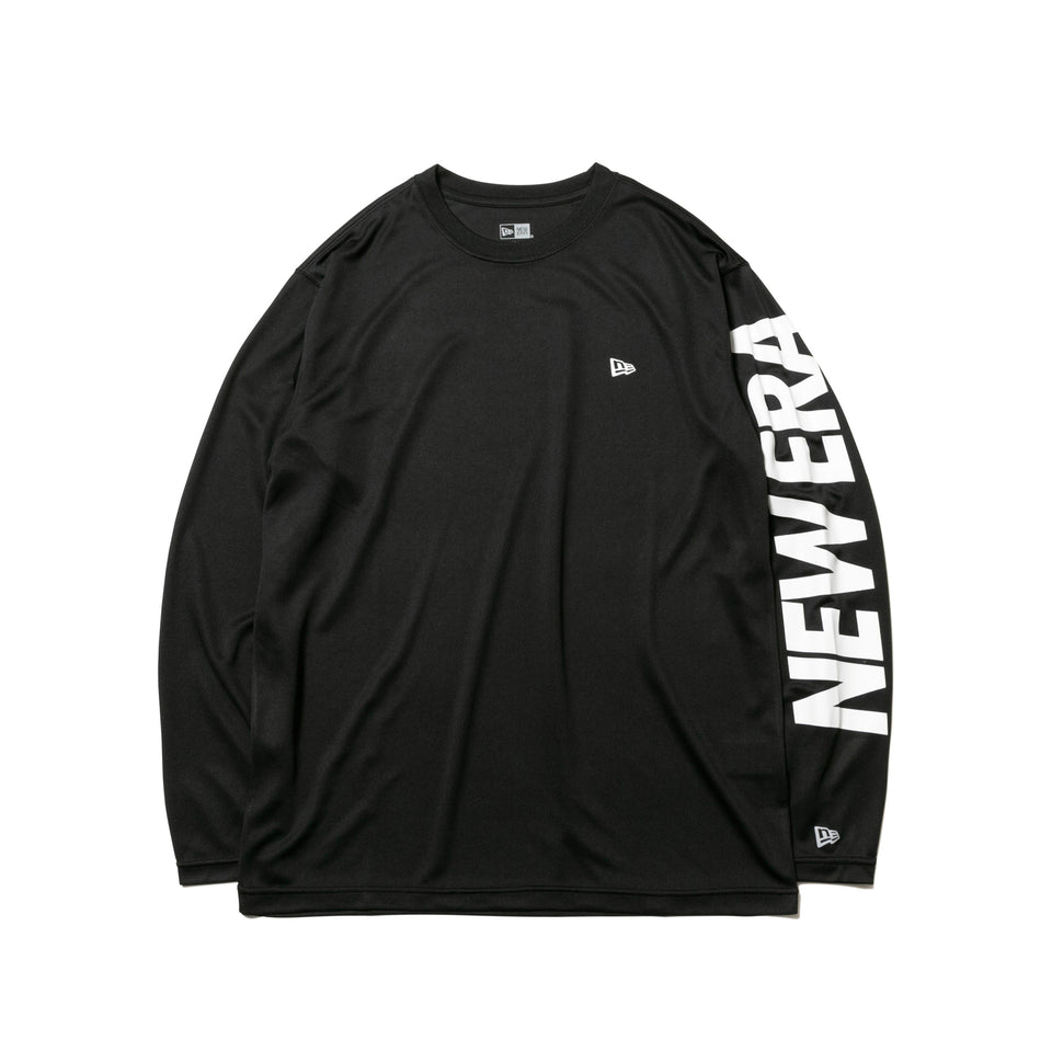 長袖 テックTシャツ スリーブロゴ ブラック × ホワイト 【 Performance Apparel 】 