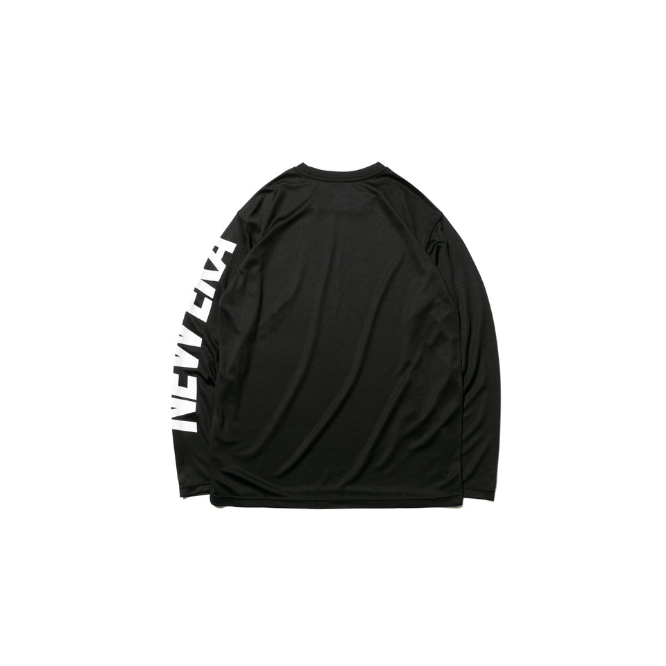 長袖 テックTシャツ スリーブロゴ ブラック × ホワイト 【 Performance Apparel 】 