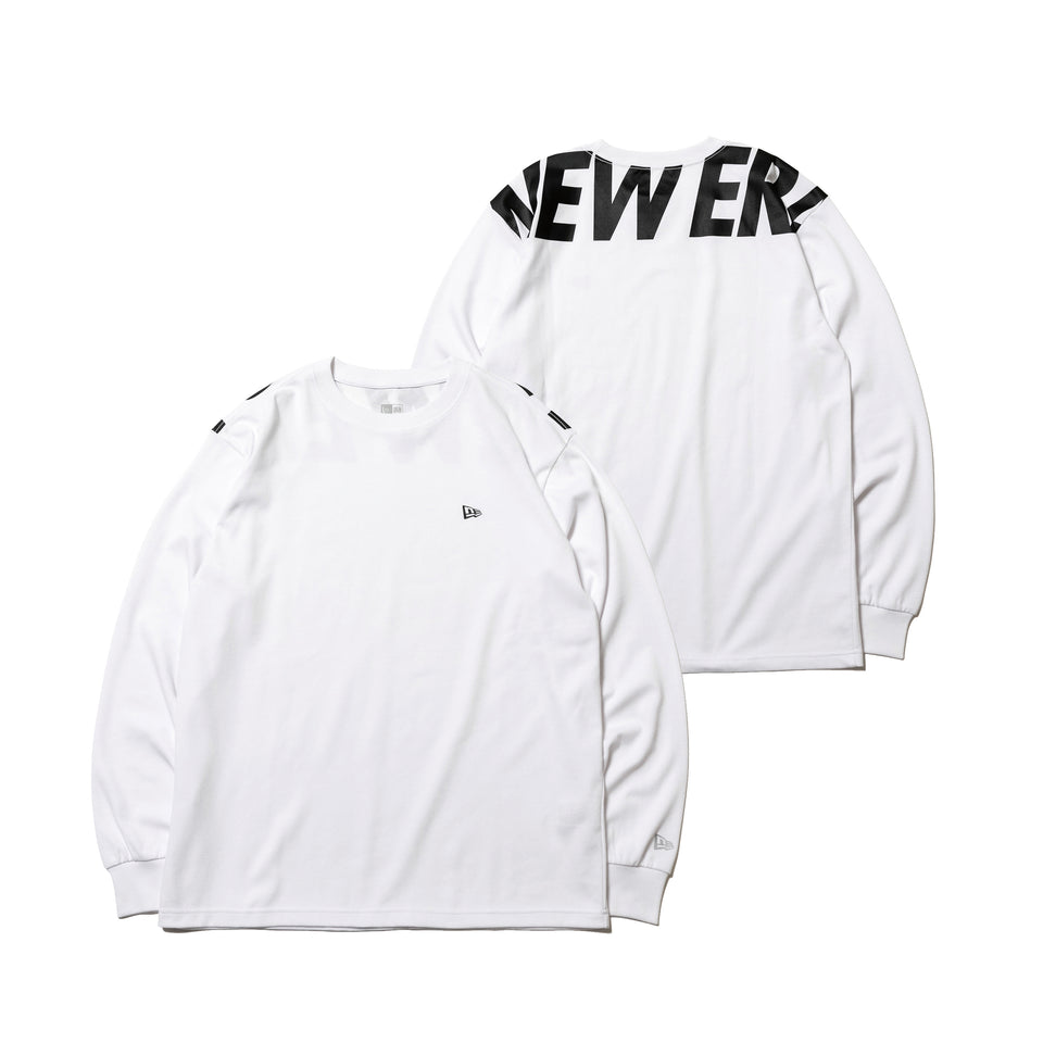 長袖 パフォーマンスTシャツ ズームアップロゴ ホワイト × ブラック 【 Performance Apparel 】 