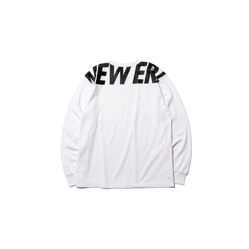 長袖 パフォーマンスTシャツ ズームアップロゴ ホワイト × ブラック 【 Performance Apparel 】 
