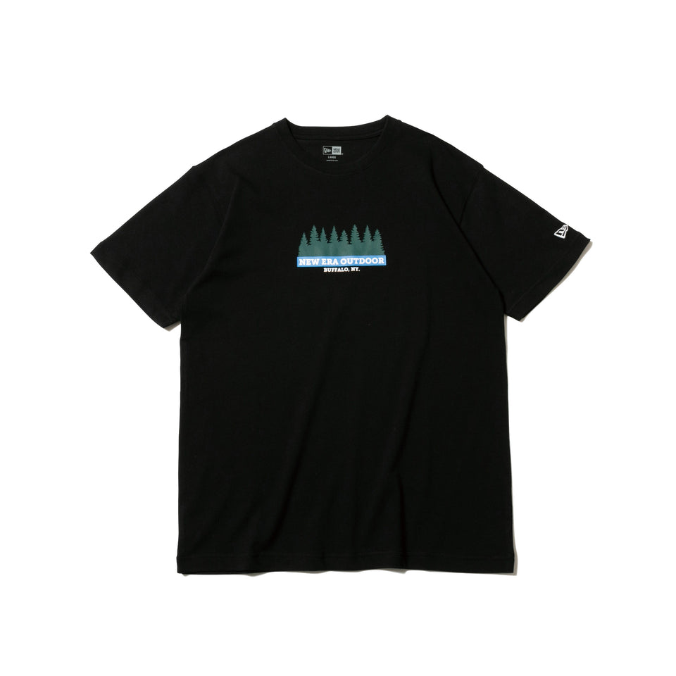 半袖 コットン Tシャツ レイクサイド ブラック レギュラーフィット 【ニューエラアウトドア】