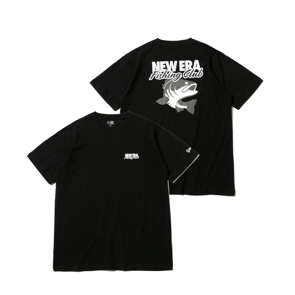 半袖 コットン Tシャツ ニューエラ フィッシングクラブ ブラック レギュラーフィット 【ニューエラアウトドア】