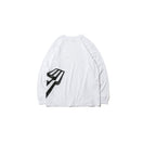 長袖 コットン Tシャツ ズームアップ フラッグロゴ ホワイト リラックスフィット
