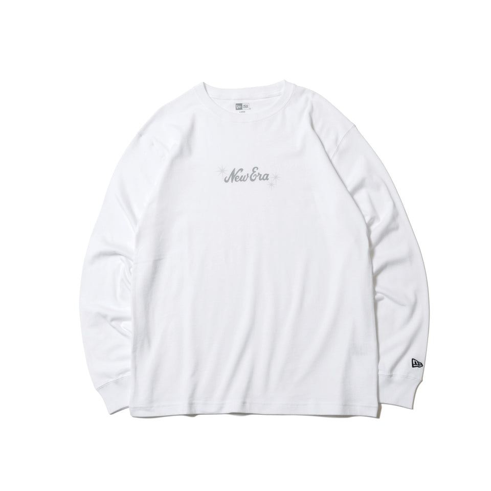 長袖 コットン Tシャツ スパークル ホワイト レギュラーフィット