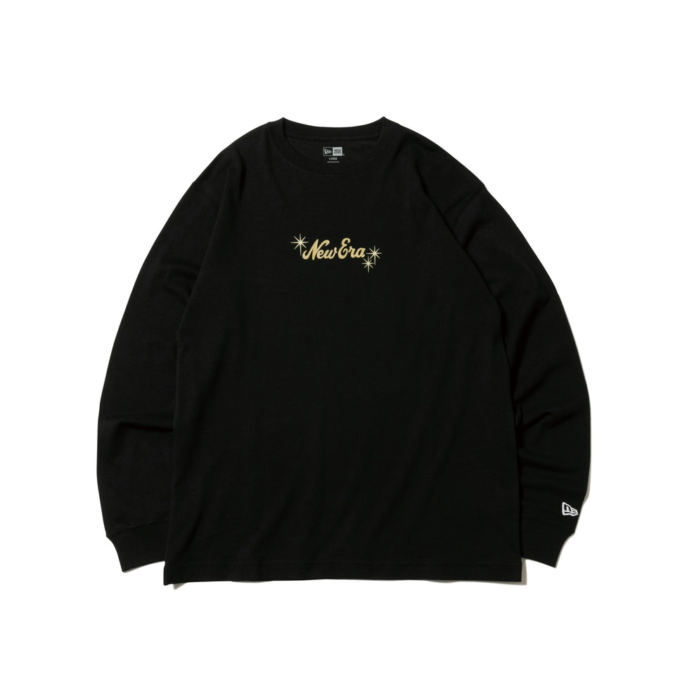長袖 コットン Tシャツ スパークル ブラック レギュラーフィット