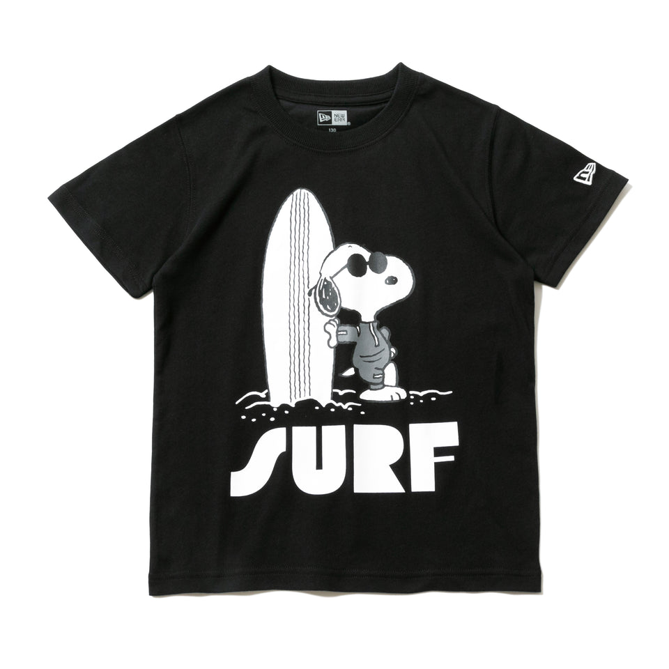 Child 半袖 コットン Tシャツ PEANUTS ピーナッツ ジョー・クール サーフ ブラック