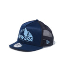 9FORTY A-Frame トラッカー ショートバイザー フルメッシュ マウンテンロゴ ネイビー × スカイブルー | NEW ERA ニューエラ公式オンラインストア