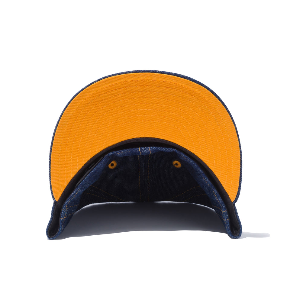 59FIFTY デニム レザーパッチ ゴールデンピーチアンダーバイザー