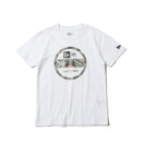 Youth 半袖 Tシャツ コットン ボタニカル ホワイト × ブラックボタニカルプリント