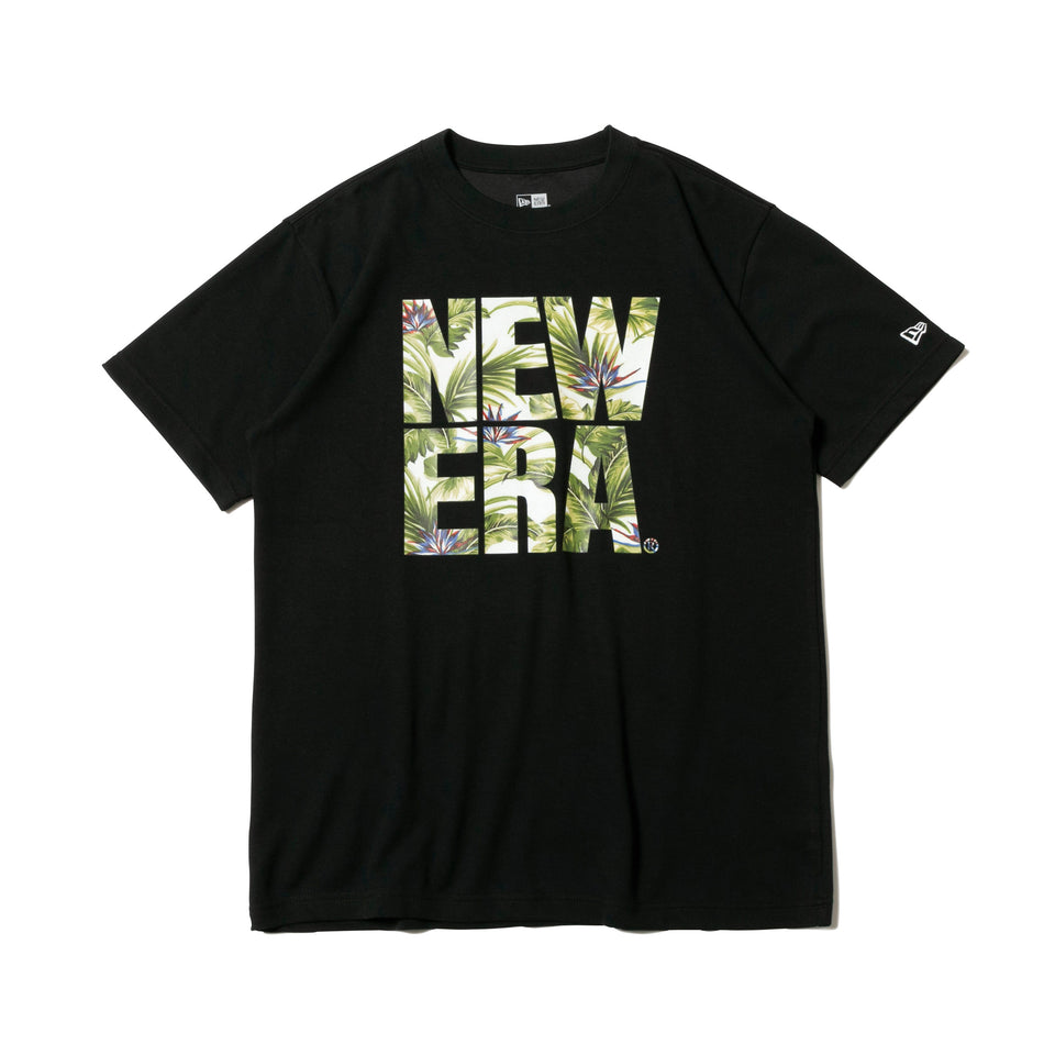 半袖 パフォーマンス Tシャツ ボタニカル スクエアニューエラロゴ ブラック