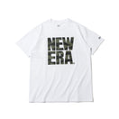 半袖 コットン Tシャツ タイガーストライプカモ スクエアニューエラロゴ ホワイト レギュラーフィット