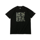 半袖 コットン Tシャツ タイガーストライプカモ スクエアニューエラロゴ ブラック レギュラーフィット