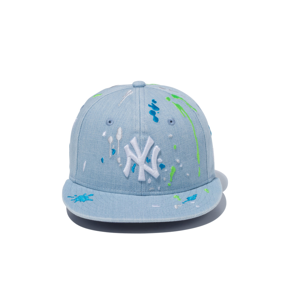Child 9FIFTY ニューヨーク・ヤンキース スプラッシュエンブロイダリー ウォッシュドデニム