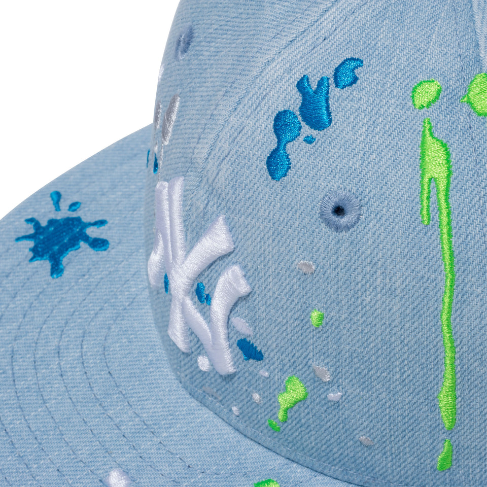 Child 9FIFTY ニューヨーク・ヤンキース スプラッシュエンブロイダリー ウォッシュドデニム