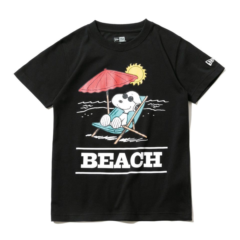 Child 半袖 コットン Tシャツ PEANUTS ピーナッツ ジョー・クール ビーチ ブラック