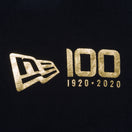 スウェット プルオーバーフーディー NEW ERA 100周年 マルチロゴ フロント ブラック × メタリックゴールド