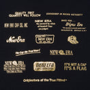 長袖 コットンTシャツ NEW ERA 100周年 マルチロゴ フロント ブラック × メタリックゴールド レギュラーフィット