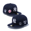 59FIFTY MULTI LOGO ニューヨーク・ヤンキース グレーアンダーバイザー