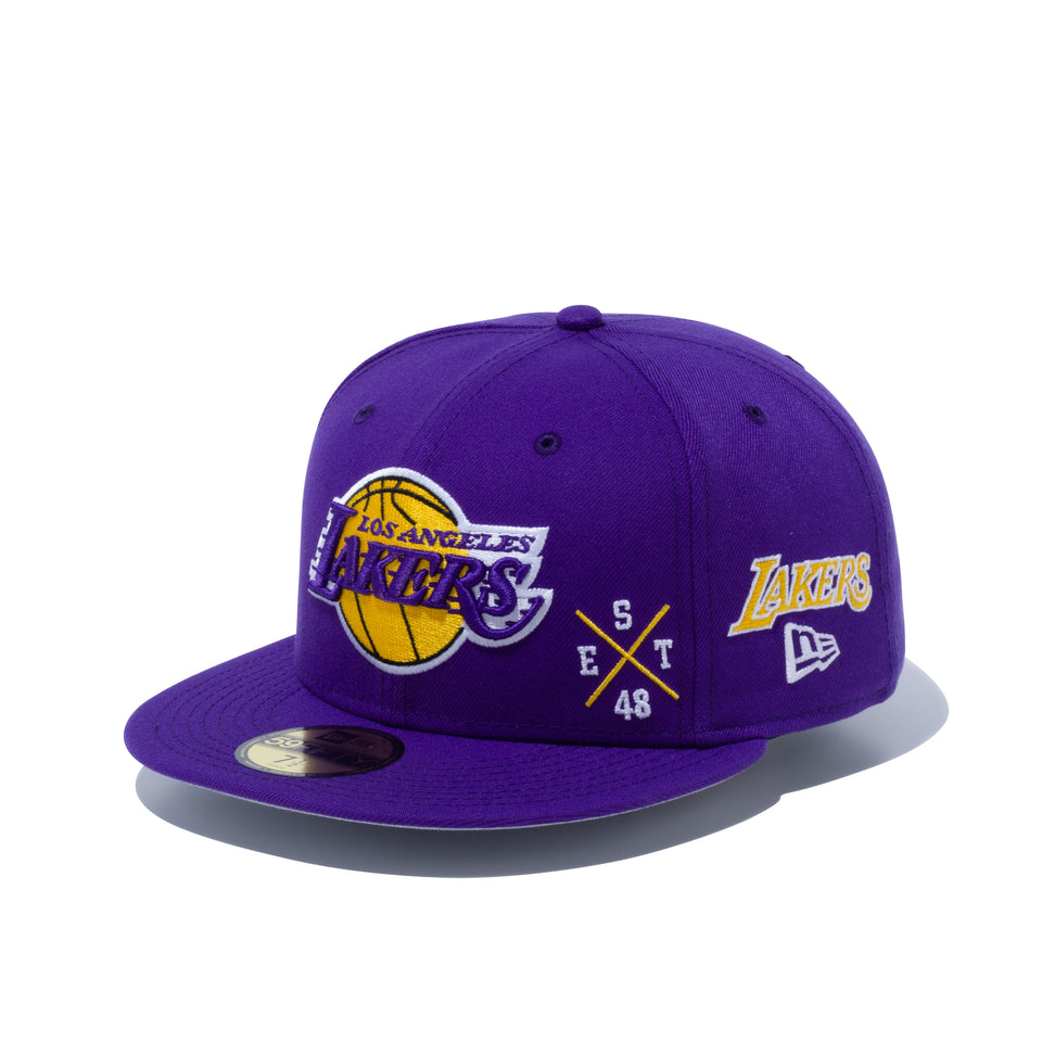 59FIFTY MULTI LOGO ロサンゼルス・レイカーズ グレーアンダーバイザー