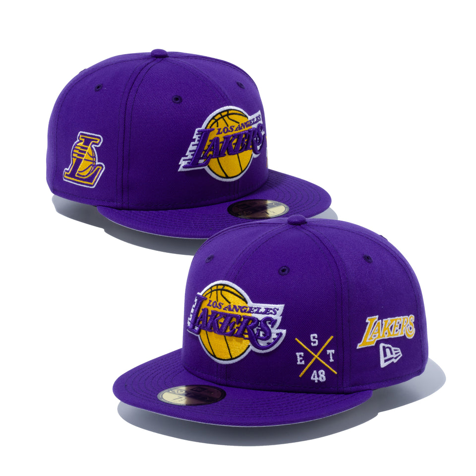 59FIFTY MULTI LOGO ロサンゼルス・レイカーズ グレーアンダーバイザー