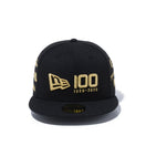 59FIFTY NEW ERA 100周年 マルチロゴ フロント ブラック × メタリックゴールド