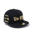 59FIFTY NEW ERA 100周年 マルチロゴ フロント ブラック × メタリックゴールド