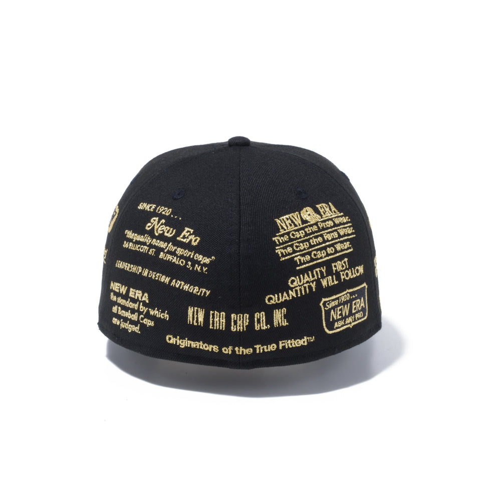 59FIFTY NEW ERA 100周年 マルチロゴ フロント ブラック × メタリックゴールド