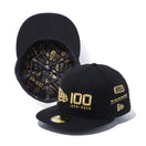 59FIFTY NEW ERA 100周年 マルチロゴ フロント ブラック × メタリックゴールド