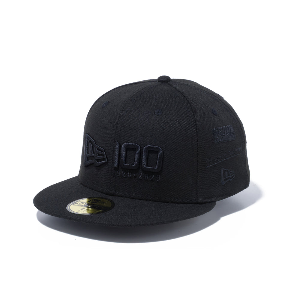 59FIFTY NEW ERA 100周年 マルチロゴ フロント ブラック × ブラック