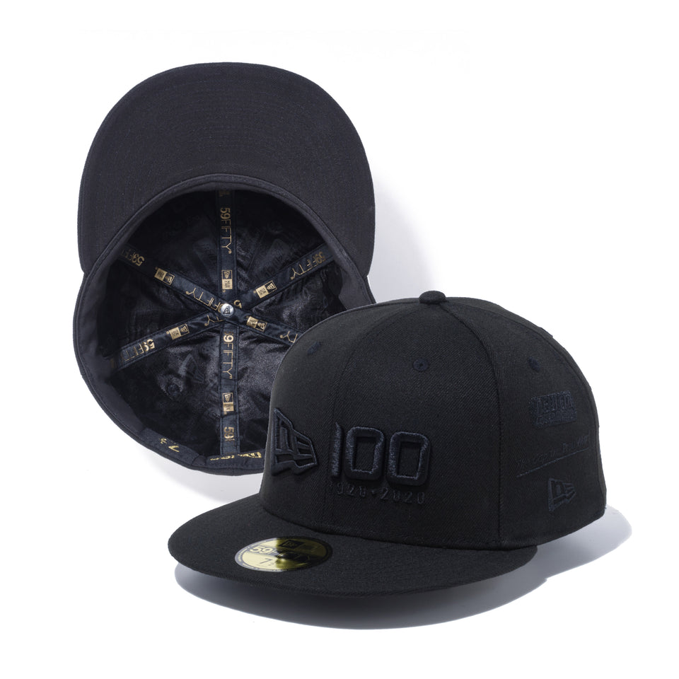 59FIFTY NEW ERA 100周年 マルチロゴ フロント ブラック × ブラック