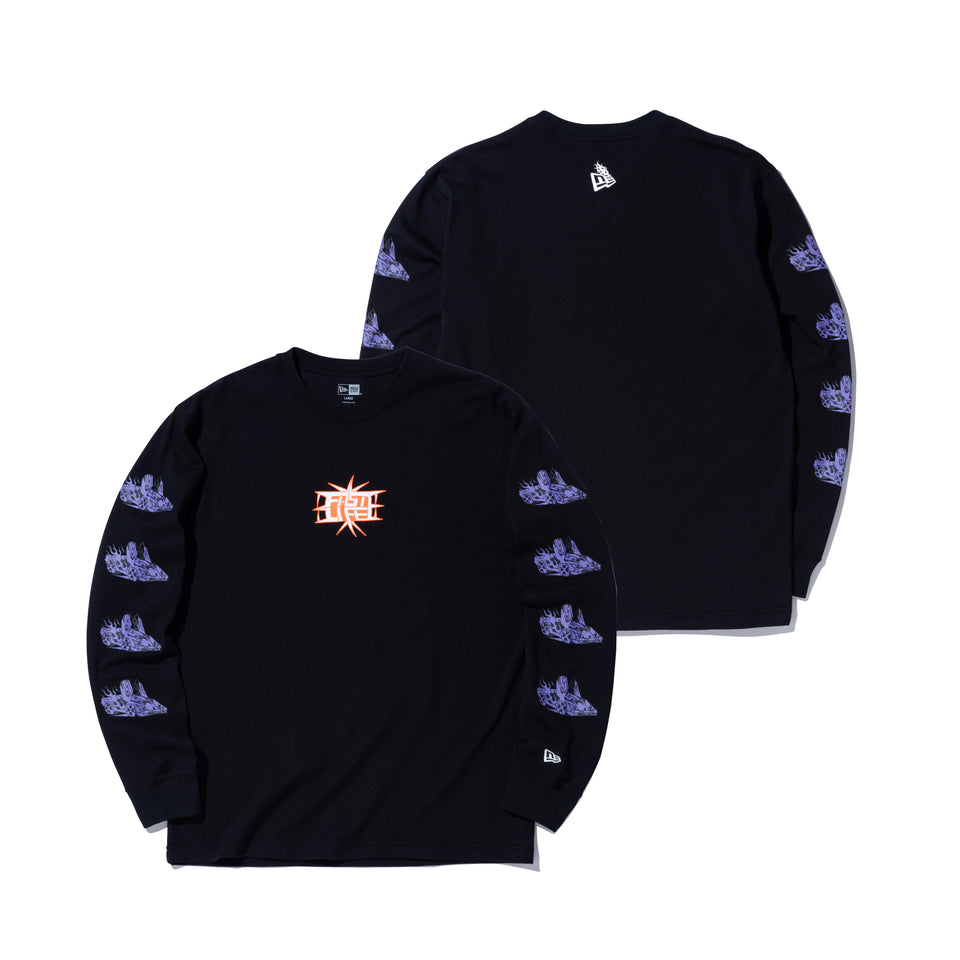 長袖 コットン Tシャツ ALEHSY FASTLIFE ブラック レギュラーフィット