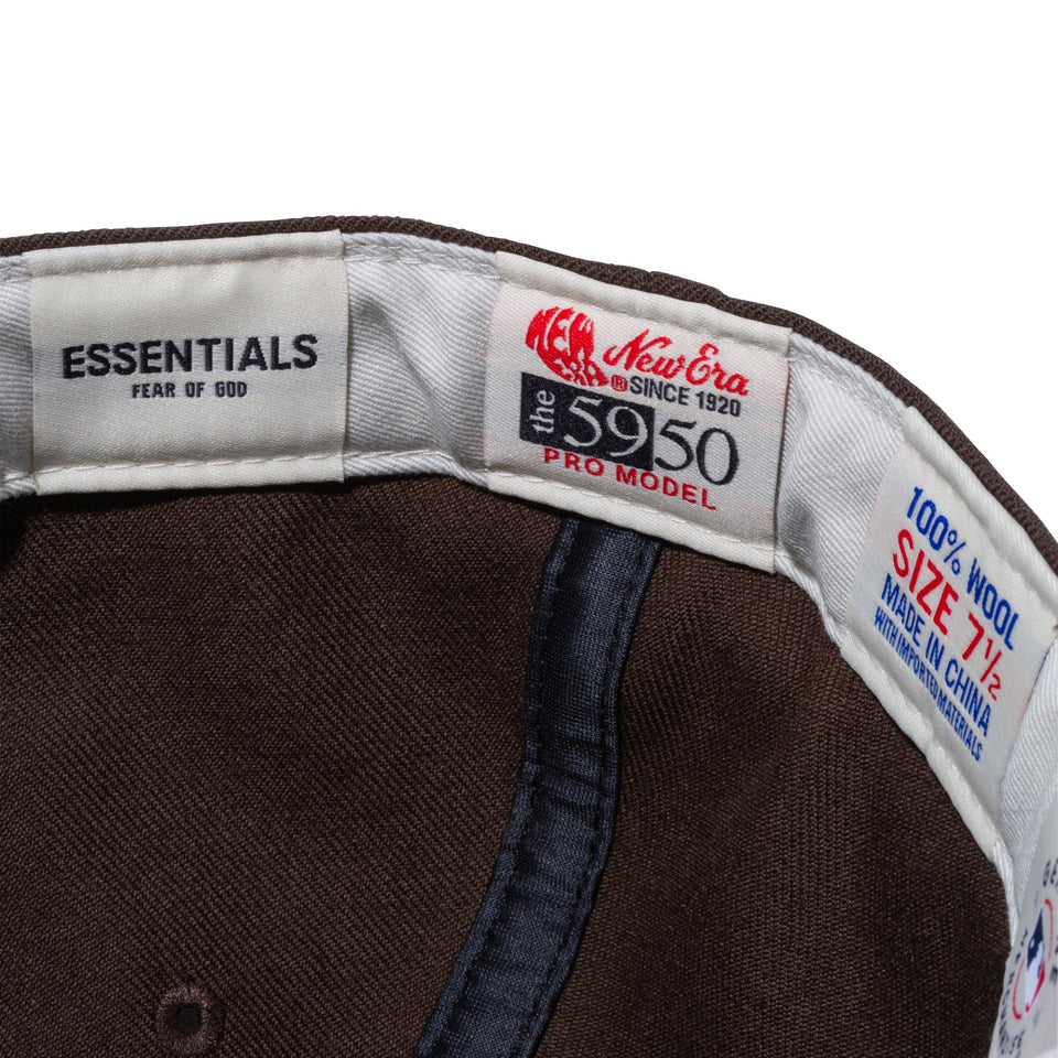 【ストア限定】59FIFTY FEAR OF GOD ESSENTIALS Fロゴ ウォルナット グリーンアンダーバイザー