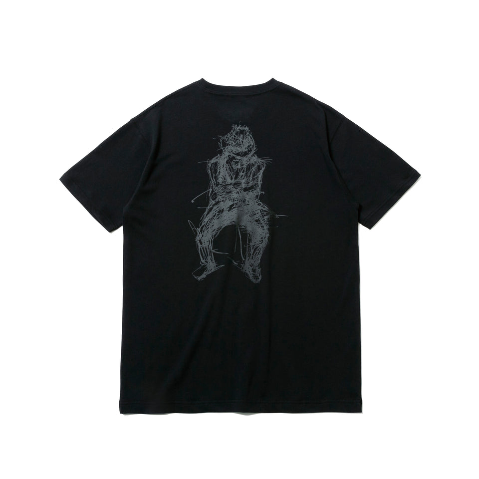 半袖 コットン Tシャツ Yohji Yamamoto SS21 シグネチャーロゴ アートワーク ブラック レギュラーフィット