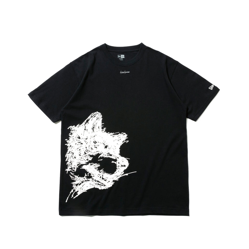半袖 コットン Tシャツ Yohji Yamamoto SS21 ドッグ シグネチャーロゴ ブラック レギュラーフィット