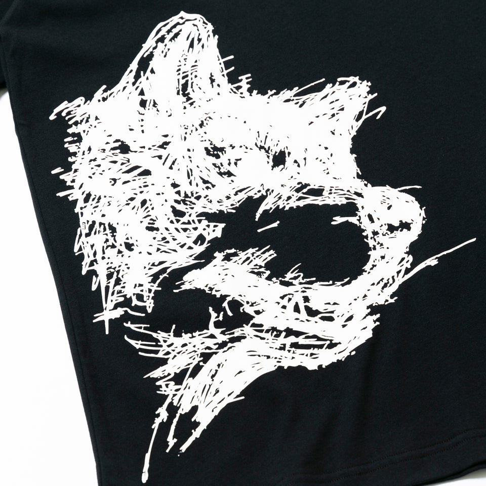 半袖 コットン Tシャツ Yohji Yamamoto SS21 ドッグ シグネチャーロゴ ブラック レギュラーフィット