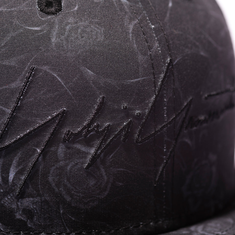 59FIFTY Yohji Yamamoto SS21 スカル&ローズ オールオーバープリント シグネチャーロゴ ブラック