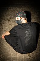 ジェットキャップ Yohji Yamamoto SS21 スカル&ローズ シグネチャーロゴ ブラック