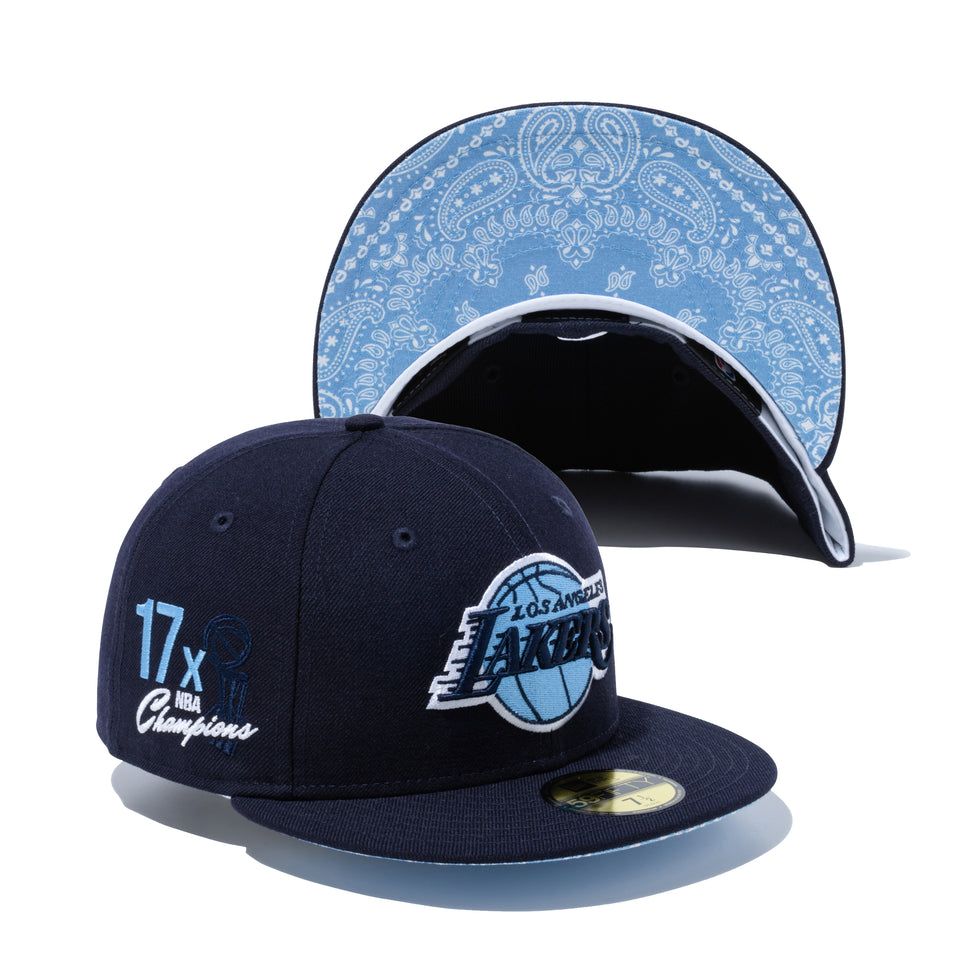 59FIFTY Paisley Under Visor ロサンゼルス・レイカーズ ネイビー ブルーアンダーバイザー