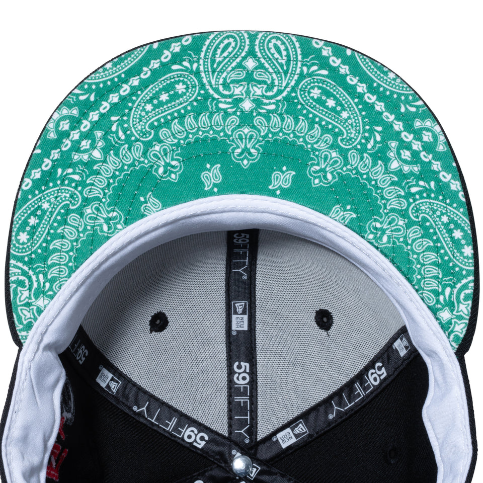 59FIFTY Paisley Under Visor シカゴ・ブルズ ブラック グリーンアンダーバイザー