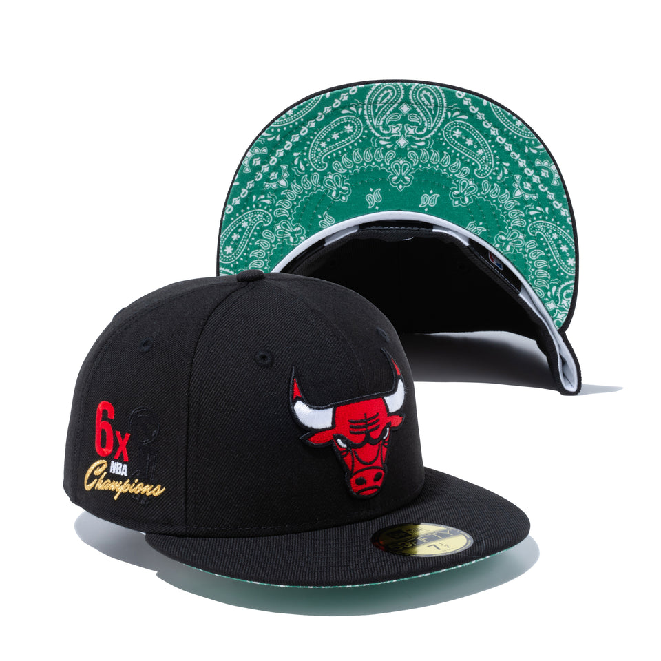 59FIFTY Paisley Under Visor シカゴ・ブルズ ブラック グリーンアンダーバイザー