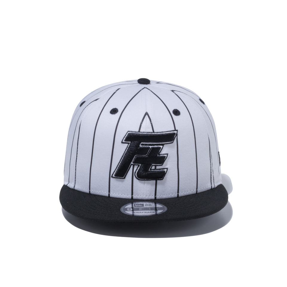 9FIFTY ROOKIES ルーキーズ Ftロゴ ホワイト/ブラックピンストライプ ブラックバイザー