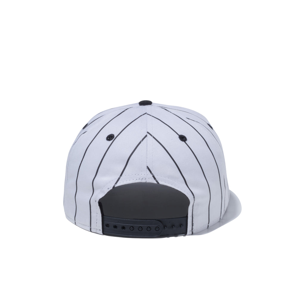 9FIFTY ROOKIES ルーキーズ Ftロゴ ホワイト/ブラックピンストライプ ブラックバイザー