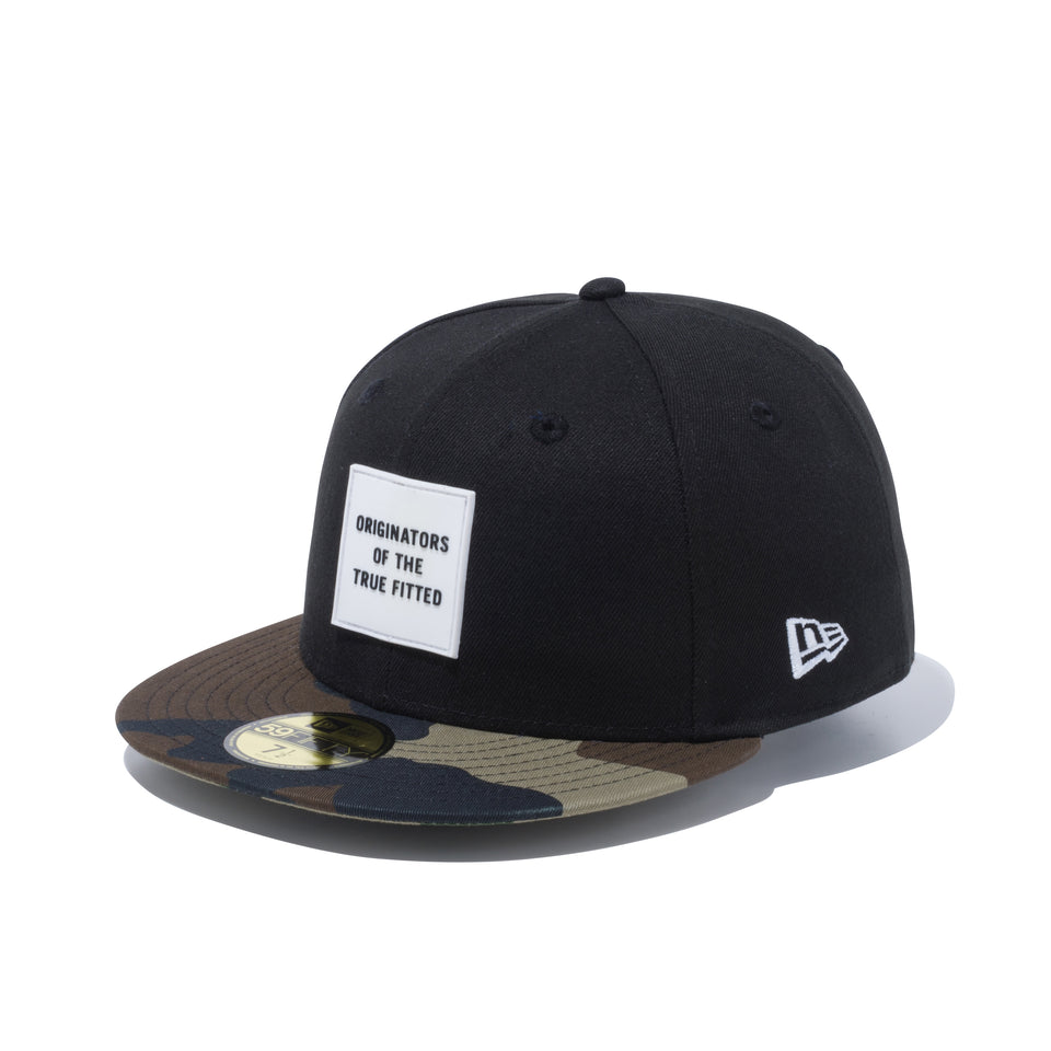 59FIFTY Originators Of The True Fitted ラバーパッチ ブラック/ウッドランドカモ