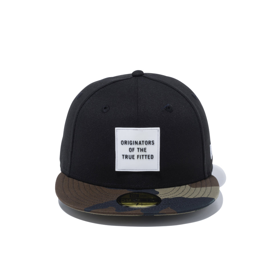59FIFTY Originators Of The True Fitted ラバーパッチ ブラック/ウッドランドカモ