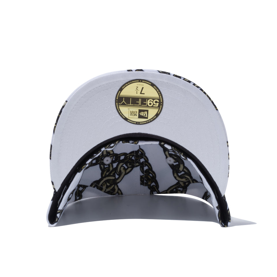 59FIFTY ゴールドチェーン オールオーバープリント ホワイト