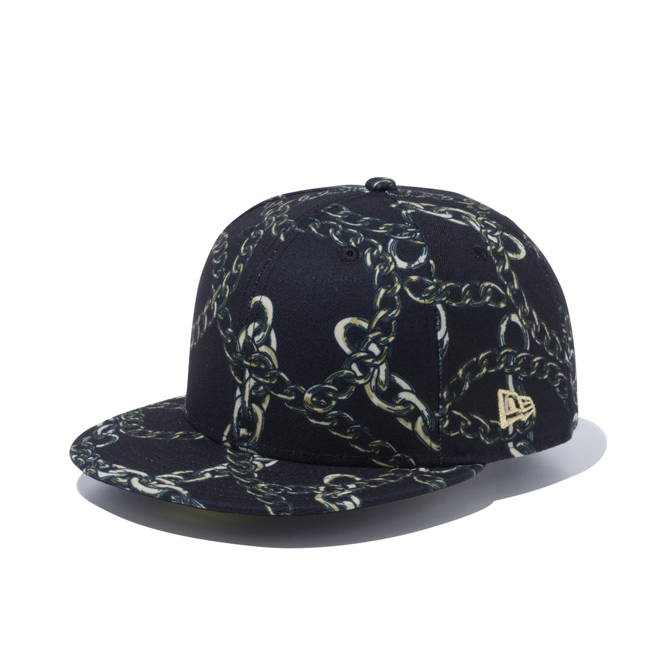 59FIFTY ゴールドチェーン オールオーバープリント ブラック