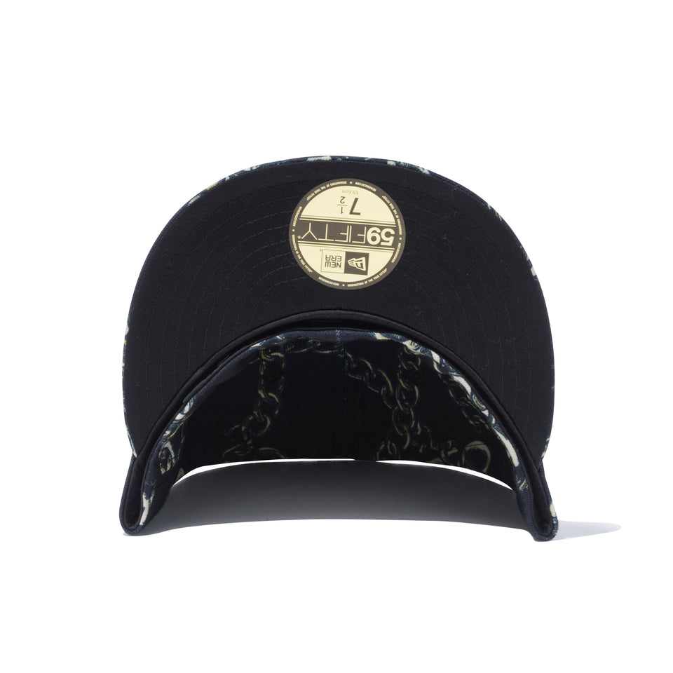59FIFTY ゴールドチェーン オールオーバープリント ブラック
